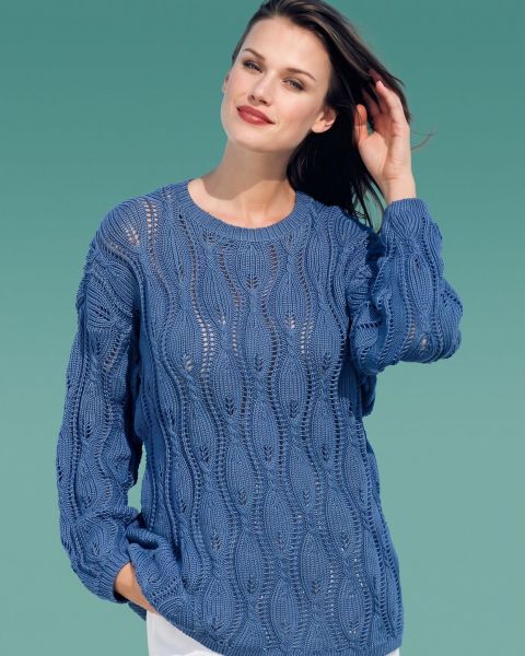 Pull au Point Feuilles et Torsades