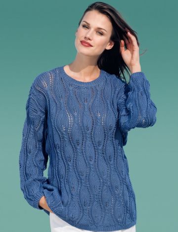 Pull au Point Feuilles et Torsades