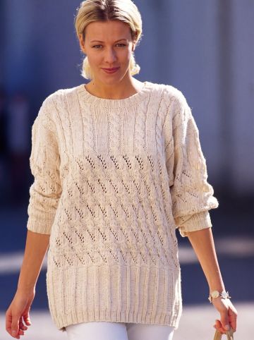 Pull avec Point Ajouré à Torsades