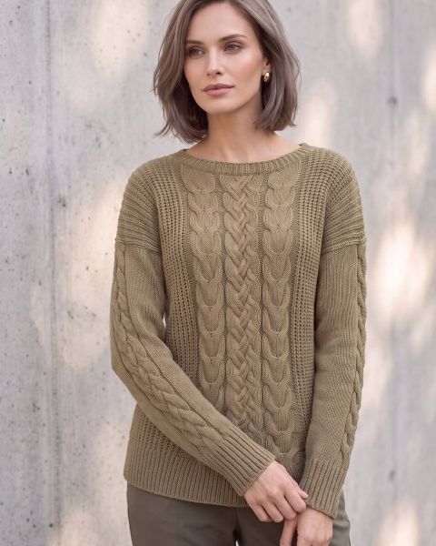 Pull à Torsades au Tricot